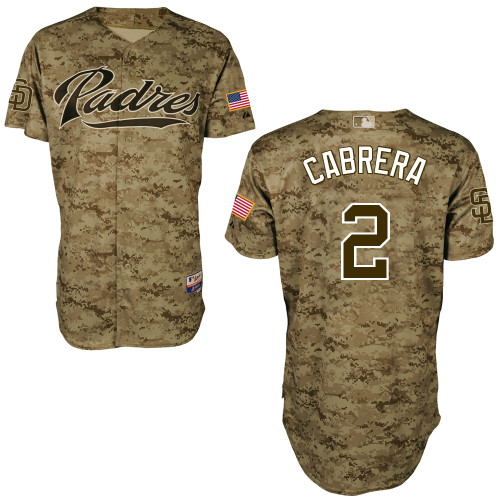 Everth Cabrera #2 Youth Baseball Jersey-San Diego Padres Authentic Camo MLB Jersey